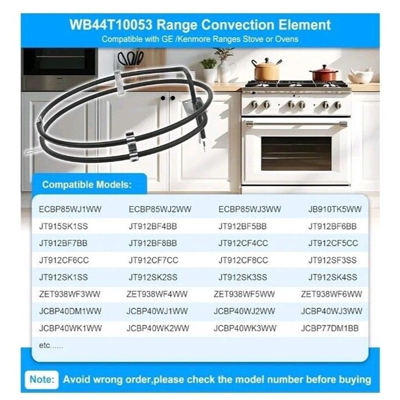 GE Kenmore Convection Heating Element (WB44T10053) - Picture 7 of 11